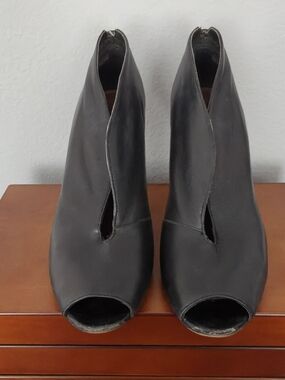 Halogen Black Women's Peep-Toe Ankle Boots, Size 10